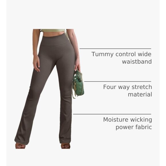 OQQ Womens High Waist Flare Legging Pants - Tummy Control & Stretch - Size XL - Picture 5 of 7